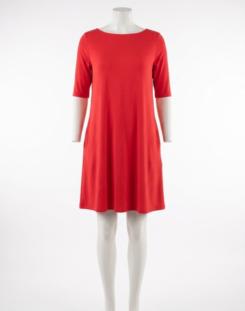 NEW SYMPLI 3/4 sleeve bamboo dress in lipstick